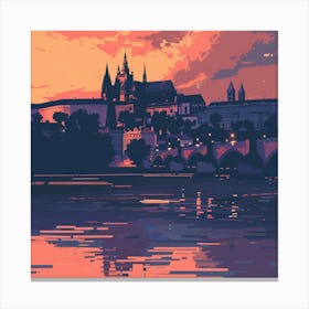 A Prague Castle Lofi Illustration 1720468189 2 Canvas Print