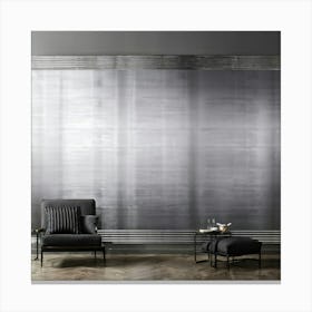 A Sleek Wallpaper Illustration Of An Industrial Metal Banner Delightfully Adorned With Polished Chr (2) Canvas Print