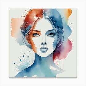 Watercolor Of A Woman 2 Canvas Print