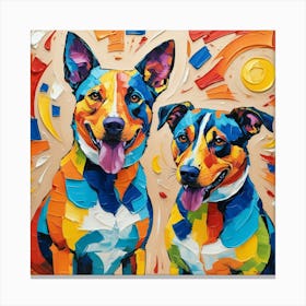 Two Australian Shepherds Canvas Print