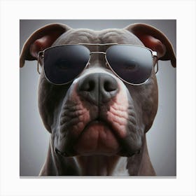 Pit Bull in Sunglasses Canvas Print