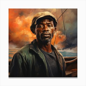 Man On A Boat Canvas Print