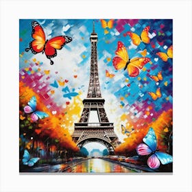 Paris With Butterflies 145 Canvas Print