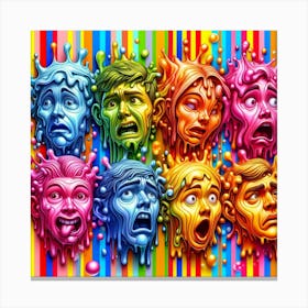 Colorful Faces By Person Canvas Print