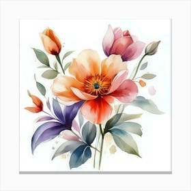Watercolor Flowers V.8 Canvas Print
