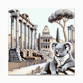 Koala In Rome 2 Canvas Print