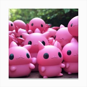 Pink Toy Figurines Canvas Print