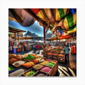 Farmers market Canvas Print