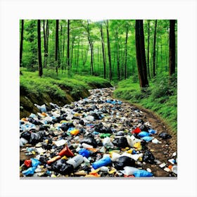 Trash In The Forest 16 Canvas Print