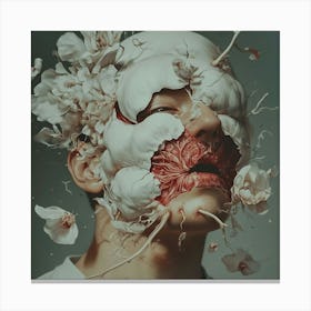 Man With Flowers On His Face Canvas Print