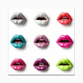 Lips Stock Videos & Royalty-Free Footage Canvas Print