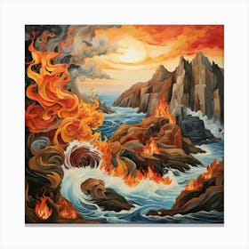 Fire And Ice Art print Canvas Print