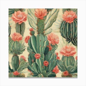 Art Deco Cactus 1 Canvas Print