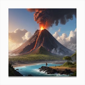 Volcano Island Canvas Print