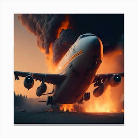 Airplane On Fire (41) Canvas Print