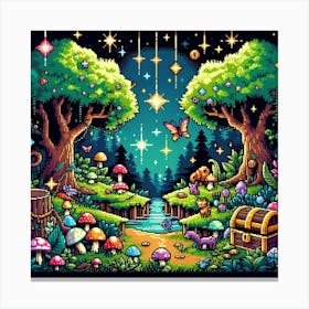 8-bit enchanted forest 1 Canvas Print