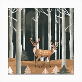 Deer In The Woods 11 Canvas Print