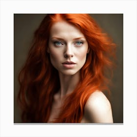 Portrait Of A Woman With Red Hair Canvas Print