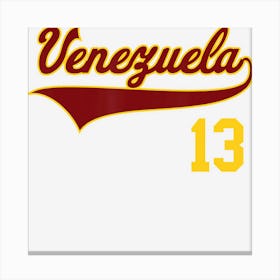 Retro Venezuela Baseball Vinotinto Beisbol 13 Canvas Print