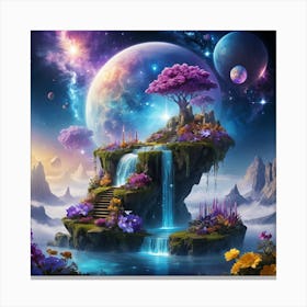 Celestial Garden On A Floating Island Canvas Print