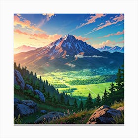 Sunset In The Mountains 8 Canvas Print