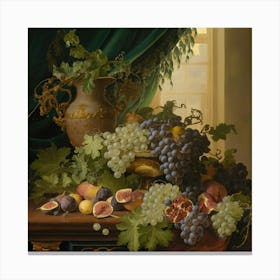 Grapes Table Canvas Print