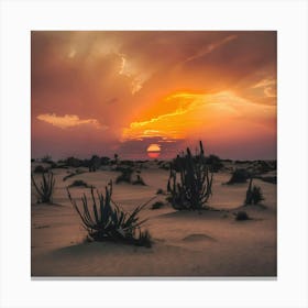 Sunset In The Desert 2 Canvas Print