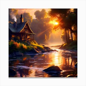 House In The Woods Canvas Print