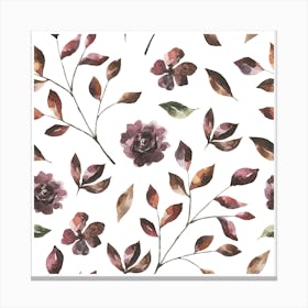 Minimalist Leaves Floral Pattern Art Canvas Print