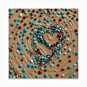 Heart Made Of Pebbles Canvas Print