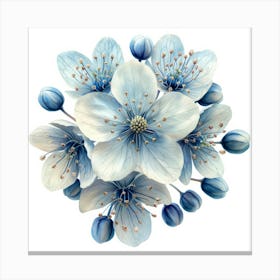 Blue Cherry Blossoms 1 Canvas Print