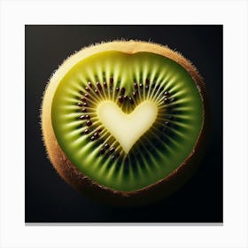 Heart Shaped Kiwi Fruit Canvas Print