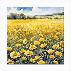 Yellow Poppies 1 Canvas Print