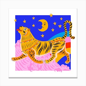 Good Night Tiger Square Canvas Print