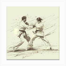 A Karate Sparring Hand Drawn Sketch Illustration 1718704193 1 Canvas Print