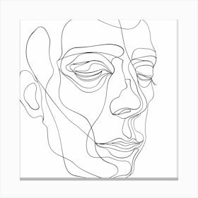 Line Drawing Of A Face Canvas Print