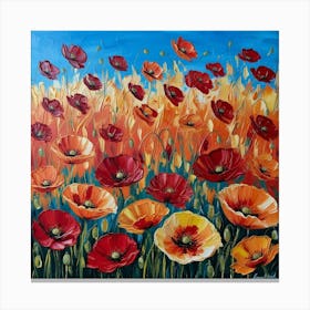 Abstract Poppies Canvas Print