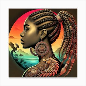 African Woman With Braids 1 Canvas Print