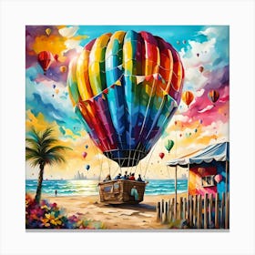 Hot Air Balloon Aerial Kaleidoscope Canvas Print