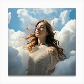 Firefly Dreamy Girl Floating Among Ethereal Clouds 19519 (2) Canvas Print