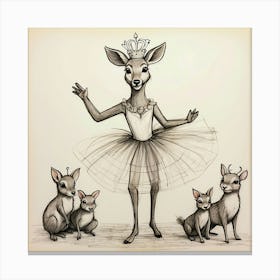 Ballerina Deer 6 Canvas Print