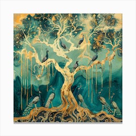 Peacock Tree Canvas Print