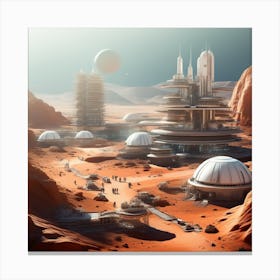 Colony On Mars Canvas Print