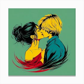 Kissing Canvas Print