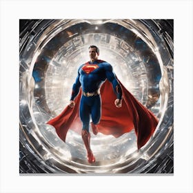 Superman In Space Canvas Print
