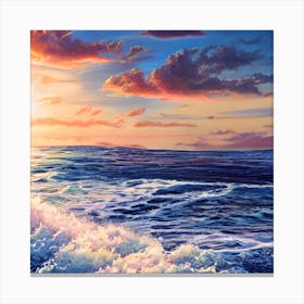 Sunset Over The Ocean Canvas Print