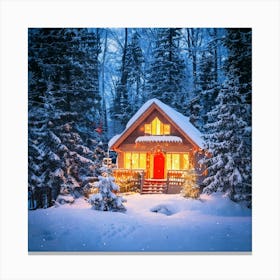 Firefly Magical Christmas House At The Snowy Forest Edge 39273 1 Canvas Print