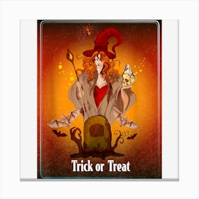 Trick Or Treat Playing Card Canvas Print