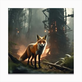 Fox In The Forest 89 Canvas Print