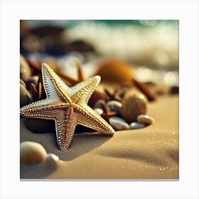 Starfish On The Beach 7 Canvas Print